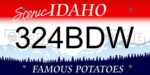 324BDW Idaho License Plate