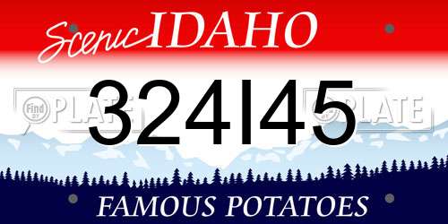 324I45 Idaho License Plate