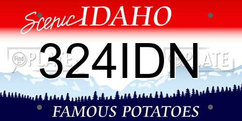 324IDN Idaho License Plate