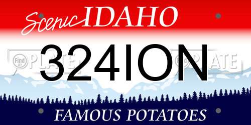 324ION Idaho License Plate