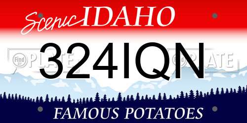 324IQN Idaho License Plate
