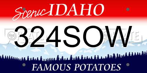 324SOW Idaho License Plate
