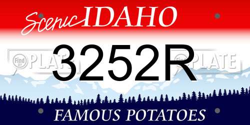3252R Idaho License Plate