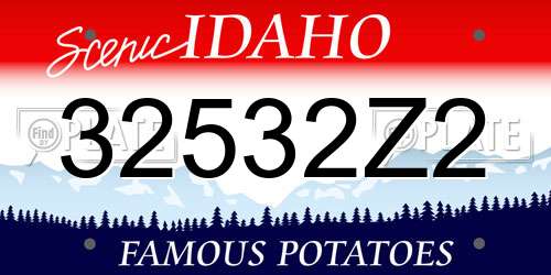32532Z2 Idaho License Plate