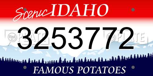 3253772 Idaho License Plate