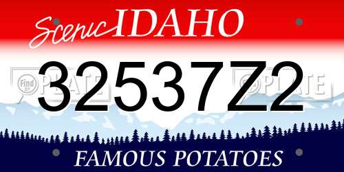 32537Z2 Idaho License Plate