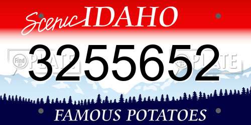 3255652 Idaho License Plate