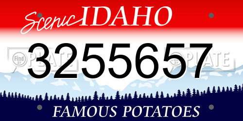 3255657 Idaho License Plate