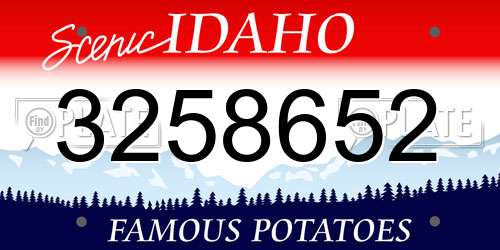 3258652 Idaho License Plate