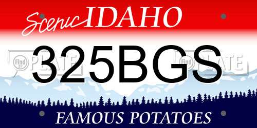 325BGS Idaho License Plate