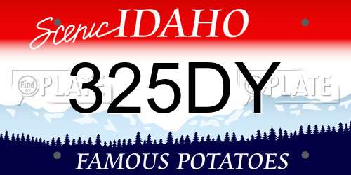 325DY Idaho License Plate