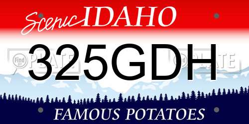 325GDH Idaho License Plate