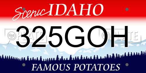 325GOH Idaho License Plate