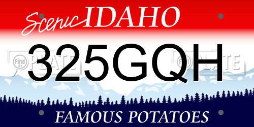 325GQH Idaho License Plate