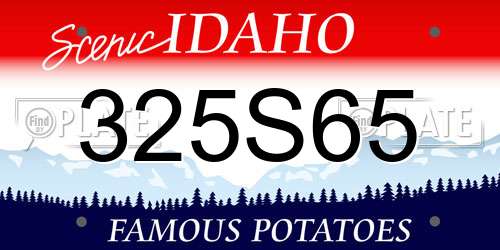 325S65 Idaho License Plate