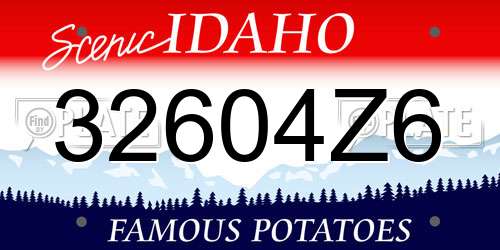 32604Z6 Idaho License Plate