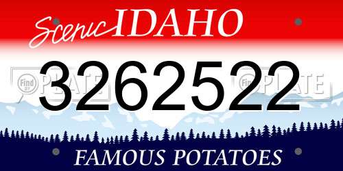 3262522 Idaho License Plate