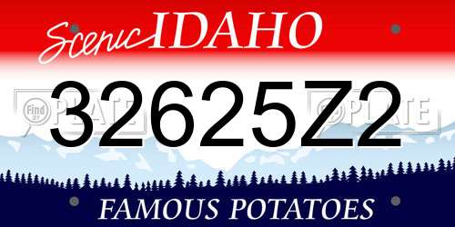32625Z2 Idaho License Plate