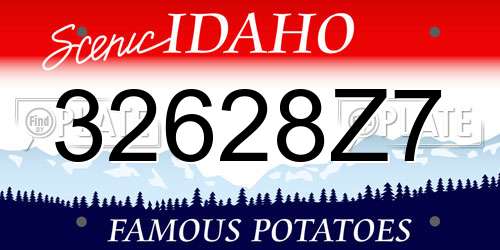 32628Z7 Idaho License Plate