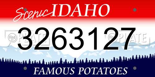 3263127 Idaho License Plate