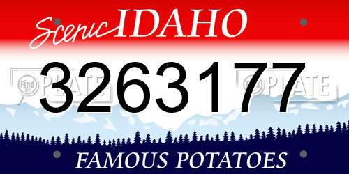3263177 Idaho License Plate