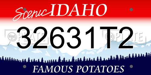 32631T2 Idaho License Plate