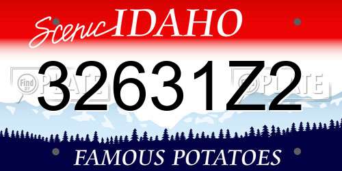 32631Z2 Idaho License Plate