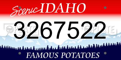 3267522 Idaho License Plate