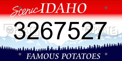 3267527 Idaho License Plate