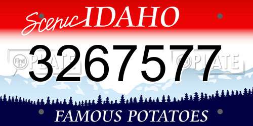 3267577 Idaho License Plate