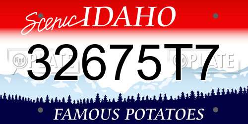 32675T7 Idaho License Plate
