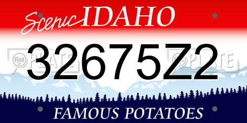 32675Z2 Idaho License Plate