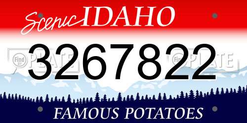 3267822 Idaho License Plate