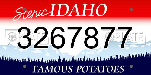 3267877 Idaho License Plate