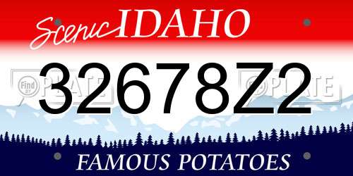 32678Z2 Idaho License Plate