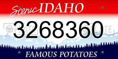 3268360 Idaho License Plate