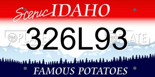 326L93 Idaho License Plate