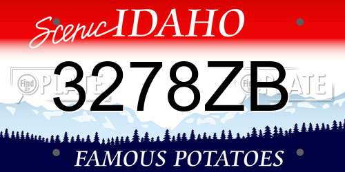 3278ZB Idaho License Plate