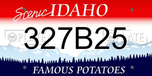 327B25 Idaho License Plate