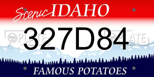 327D84 Idaho License Plate