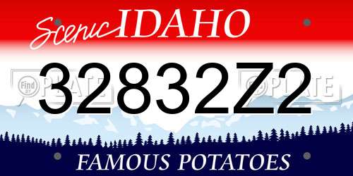 32832Z2 Idaho License Plate