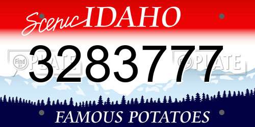 3283777 Idaho License Plate