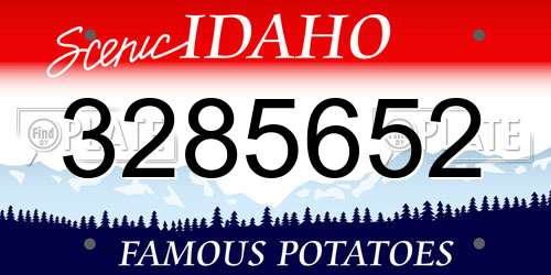 3285652 Idaho License Plate