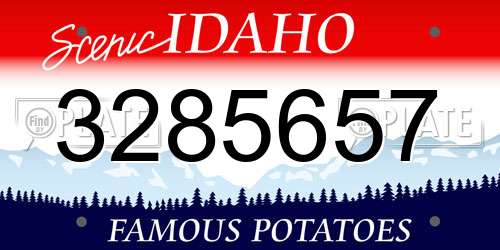 3285657 Idaho License Plate