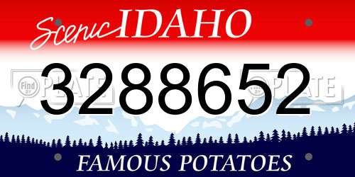3288652 Idaho License Plate