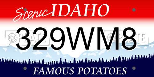 329WM8 Idaho License Plate