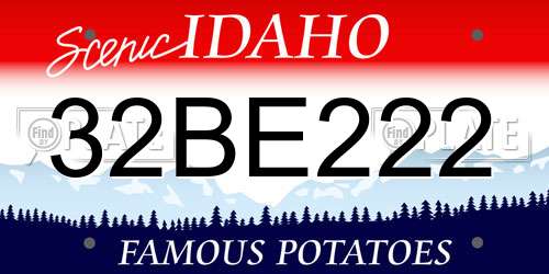 32BE222 Idaho License Plate