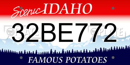 32BE772 Idaho License Plate