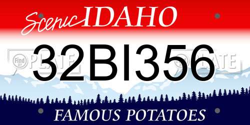 32BI356 Idaho License Plate