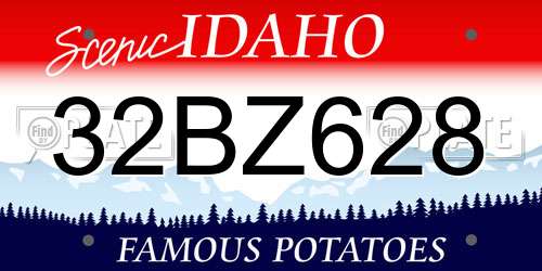 32BZ628 Idaho License Plate